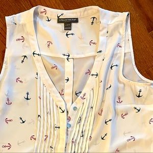 White Fourth of July blouse